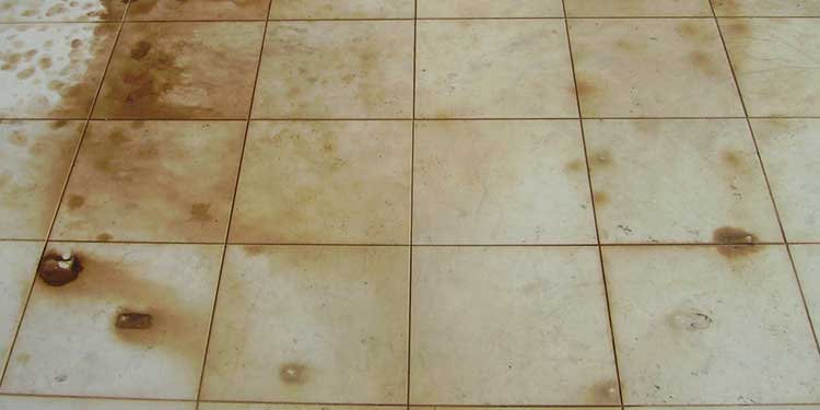 rust stain on tile
