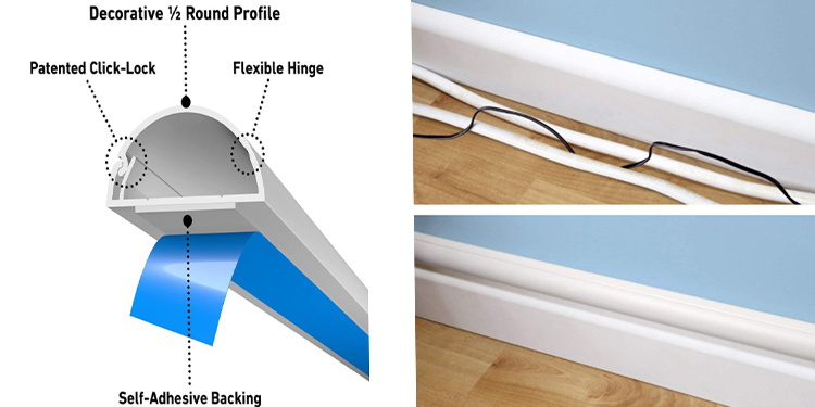 baseboard accessories to hide tv wires