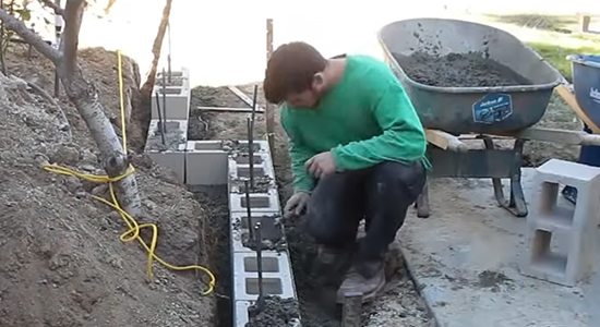 Add Gravel Behind The First Row of Blocks