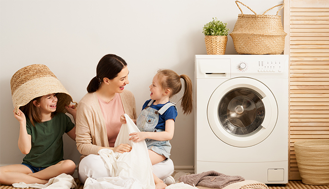 Children-Friendly Basement Laundry Design