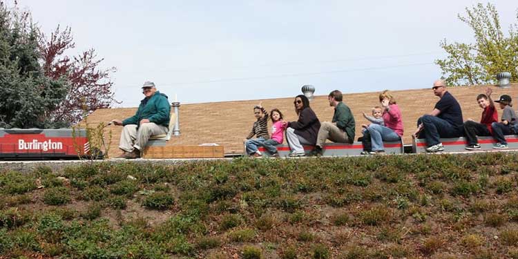 Family Sized Train Ride at the Medford Railroad Park